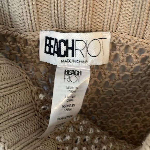 Beach Riot Women's Deborah Sheer Open Stitch Cover-Up Skirt Tan Size medium - Picture 5 of 5